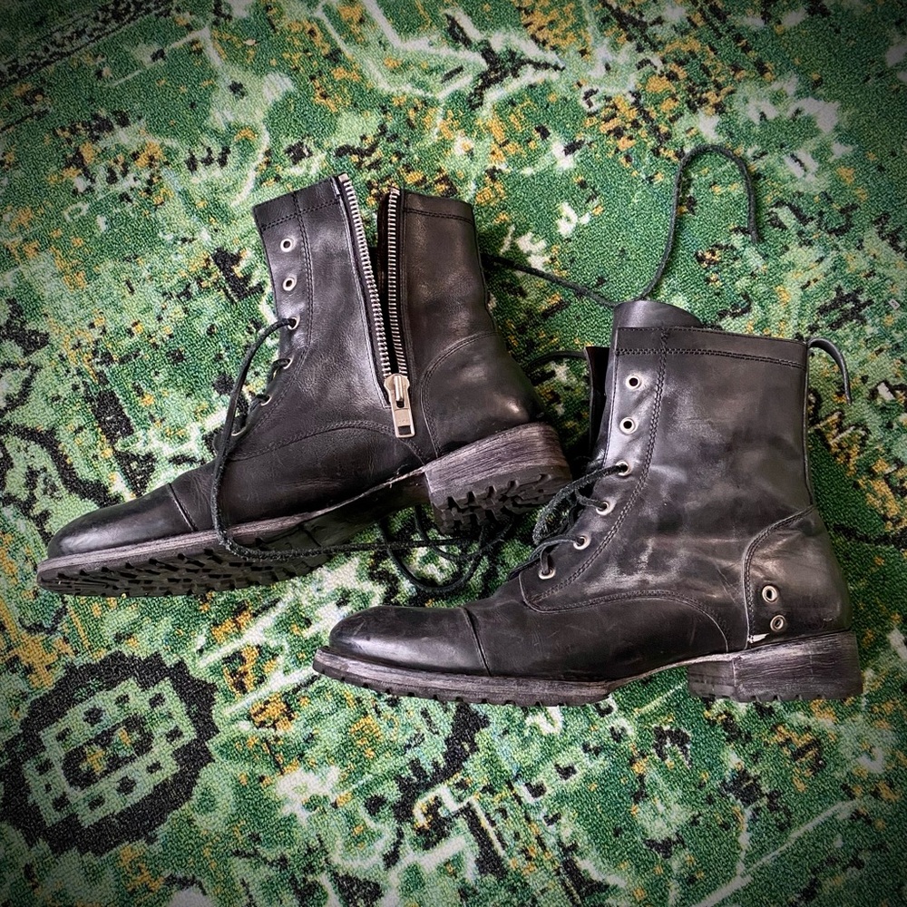Freebird Jarvis Black Leather Men's Combat Boots